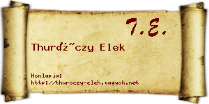 Thuróczy Elek névjegykártya