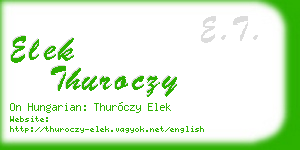 elek thuroczy business card
